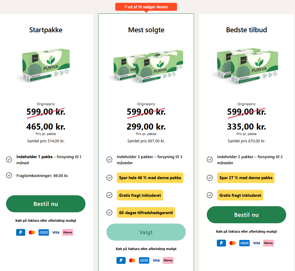 Puriva Diet Capsules DK Hvor kan man købe
