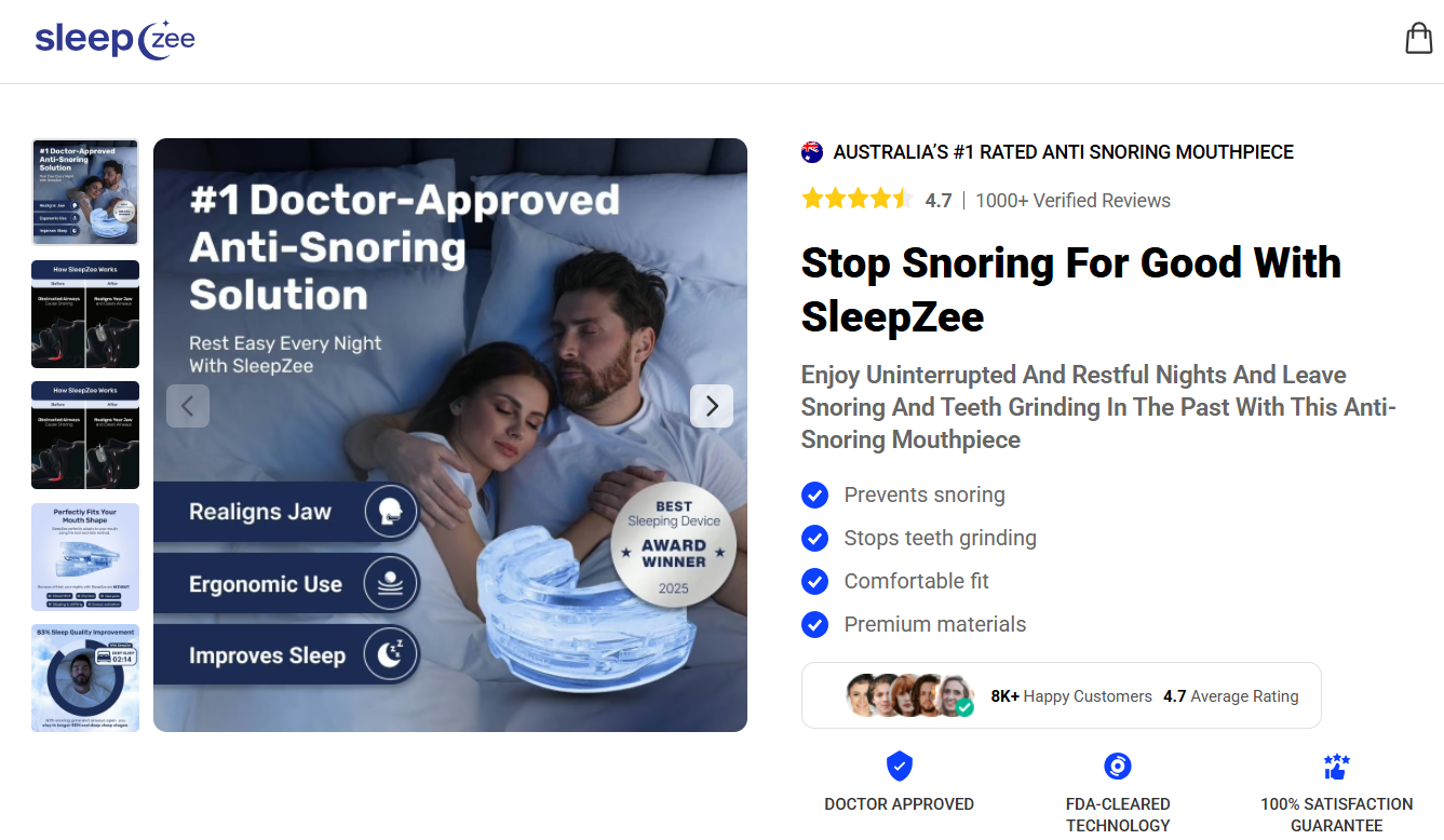 Sleepzee Anti Snoring Mouthpiece Australia