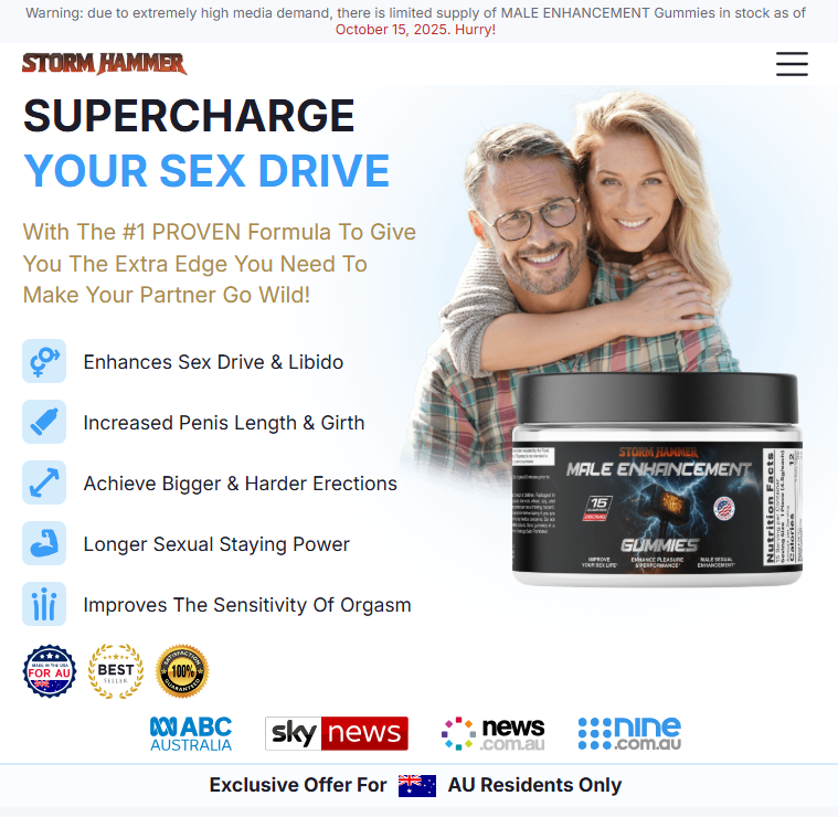 Storm Hammer Male Enhancement Gummies Australia