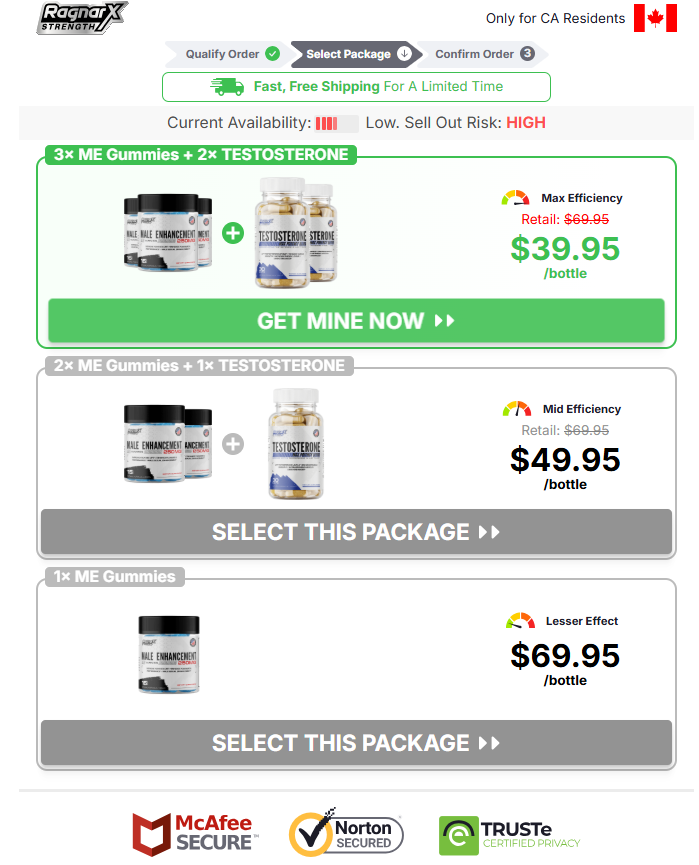 RagnarX ME Gummies Canada price