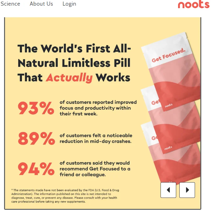 Noots Focus ingredients